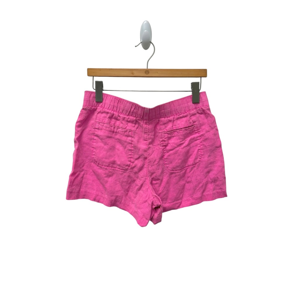 Lilly Pulitzer Pink 100% Linen Pull On Shorts Womens Medium Hot Pink - Picture 7 of 9